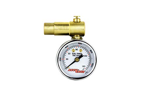 AccuGageタイヤ圧力ダイヤルゲージ、160psi、Schrader Valve