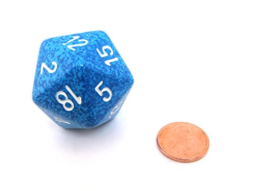 š̤ۡѡ̤ʡJumbo d20 Counter - Speckled 34mm Dice: Water with White