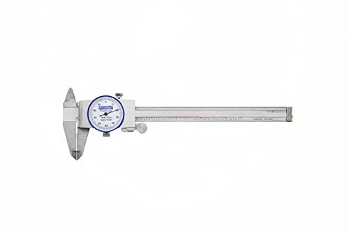 Fowler Full Warranty Stainless Steel Shockproof Dial Caliper, 52-008-706-0, 0-6 Measuring Range, 0.001 Graduation Interval, Face Color
