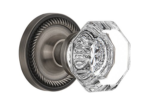 【中古】【未使用・未開封品】Nostalgic Warehouse BN10-ROPWAL-AP Rope Rosette with Waldorf Knob Passage, Antique Pewter by Nostalgic Warehouse
