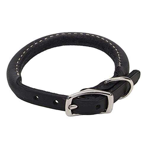 【中古】【未使用 未開封品】Coastal Pet Products Circle T Oak Tanned Leather Round Dog Collar, 3/8 x 10, Black by Coastal Pet