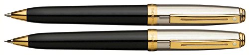 【中古】【未使用 未開封品】Sheaffer Prelude Ball Pen/Mechanical Pencil Set, Black Lacquer Finish with Palladium Plate Cap and 22K Gold Plate Trim (SH/337-9) ボー