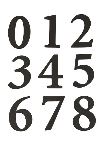 Hy-ko MM-200B 2.38 in. Black Self-Adhesive Packaged Numbers