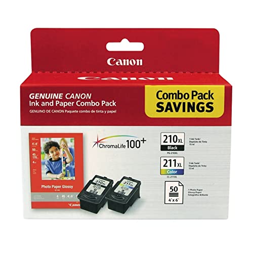 š̤ۡѡ̤ʡCanon PG-210 XL CL-211 XL and 4-Inch x 6-Inch - 50 Sheets [¹͢]