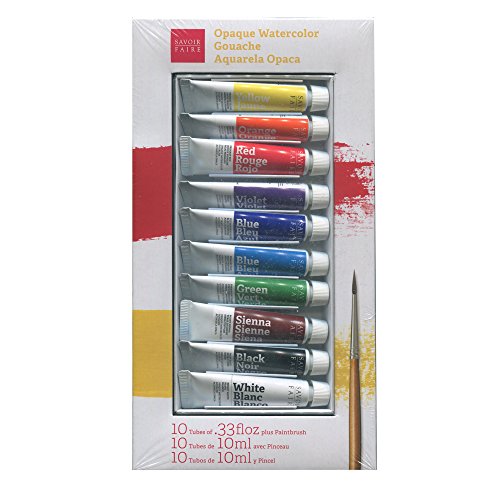【中古】【未使用・未開封品】Savior-Faire The French School Opaque Watercolor Gouache Tube Sets set of 10 in case with brush by Savior-Faire