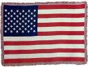 【中古】【未使用・未開封品】コットンブランケットアメリカ国旗Woven Jacquard Throw Blanket Afghan 48?x 1?x 72インチマルチカラーモデル# 81586