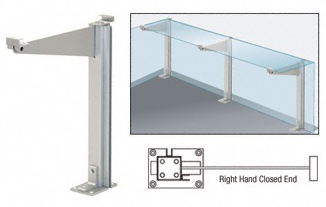 【中古】【未使用・未開封品】CRL Satin Anodized 18 Right Hand Closed End Partition Post With Shel..