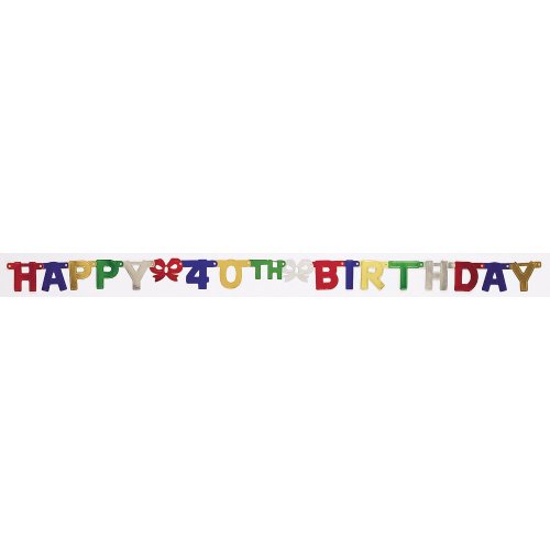 Creative Converting Happy 40th Birthday Jointed Banner - 12 Count