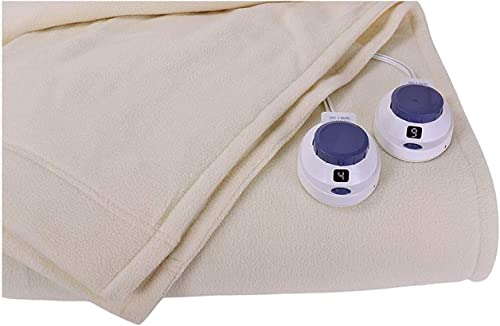 yÁzygpEJizSoft Heat Luxury Micro-Fleece Low-Voltage Electric Heated King Size Blanket, Natural by SoftHeat