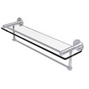 【中古】【未使用・未開封品】Fresno Collection 22 Inch Glass Shelf with Vanity Rail and Integrated Towel Bar - FR-1/22GTB-SCH(2)