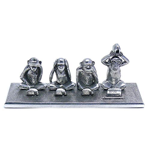 【中古】【未使用・未開封品】Jac Zagoory ペンスタンド Write No Evil - 4匹の猿スタンド - JZ-PH75