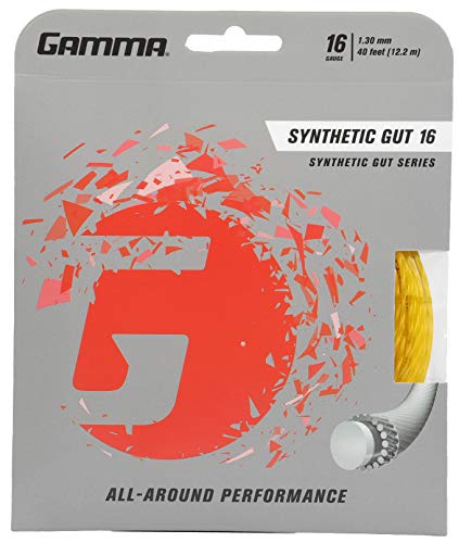【中古】【未使用・未開封品】(Synthetic Gut, 16G - Single Set (12m), Gold) - Gamma Sports Synthetic Gut Tennis String - Challenger, SynGut, SynGut w/WearGuard