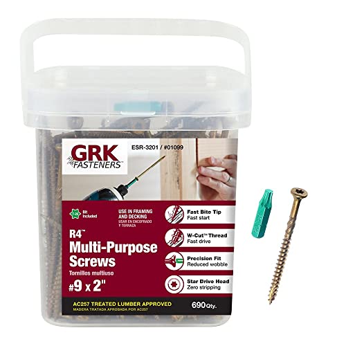 GRK Fasteners-1099-GRK01099 R4 ProPak 多目的ネジ 9×2インチ 690本(772691010995) 9インチ