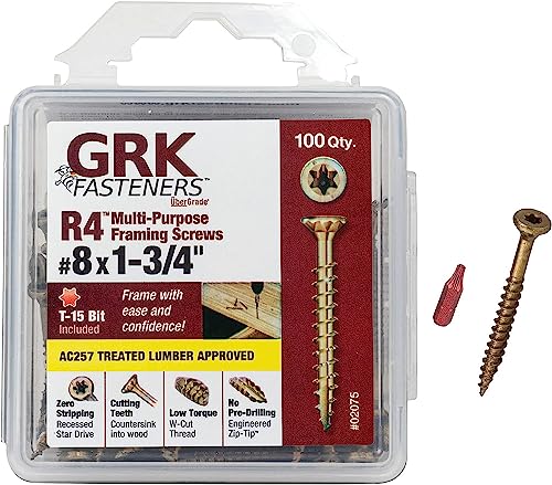 GRK R4 HandyPak Multipurpose Screws, 8 by 1-3/4-Inch, 100-Count by GRK