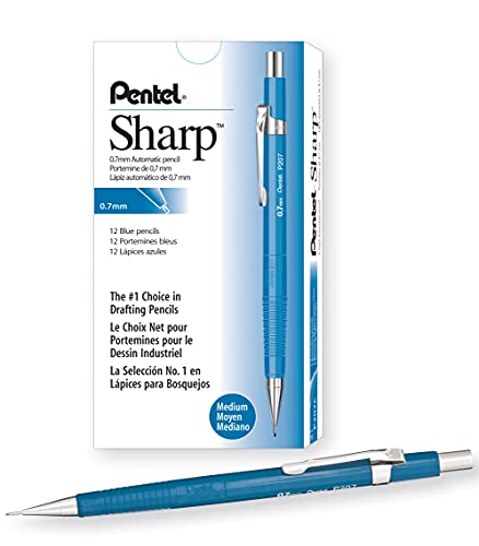 【中古】【未使用・未開封品】(12 Pack, Blue, 0.7 mm) - Pentel Sharp Automatic Pencil, 0.7mm Lead Size, Blue Barrel, Box of 12 (P207C)