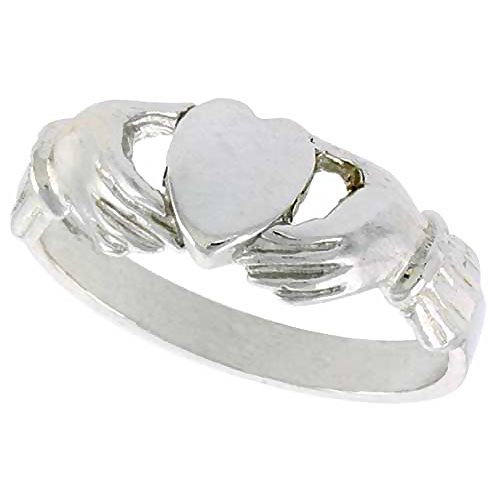 【中古】【未使用・未開封品】スターリングシルバー フェニアンクラダリング クラウンなし 幅1/4インチ サイズ6-9(4.0)