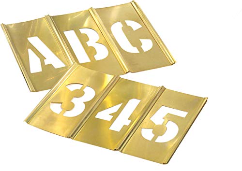 【中古】【未使用・未開封品】Brass Stencil Letter & Number Sets - 15cm 77pc letter & numberstencil set