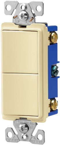 Eaton 7728?a-sp 15-amp 3ウェイ120-volt Decorator Heavy Duty Grade 2つ単極組み合わせスイッチ、アーモンド