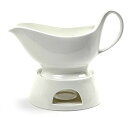 【中古】【未使用・未開封品】(1, White) - Norpro Porcelain Gravy Sauce Boat with Stand and Cand...