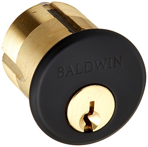 (Satin Black) - Baldwin 8324 2.5cm - 1cm Mortise Cylinder C Keyway, Satin Black