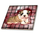 【中古】【未使用・未開封品】犬ブルドッグ???British Bulldog Puppy???タイル 6-Inch-Ceramic ct_4118_2(2)