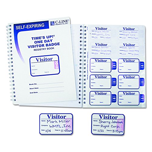 【中古】【未使用・未開封品】Time's Up Self-Expiring Visitor Badges w/Registry Log, 2 x 3, White, 150/Box (並行輸入品)