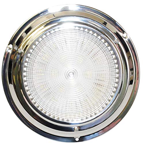 (14cm , White Led Stainless Steel) - SeaSense Dome Light