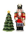 【中古】【未使用・未開封品】Cosmos Gifts 10522 Nutcracker and Christmas Tree Salt and Pepper Set, 7.6cm