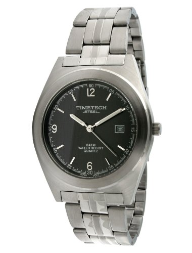 【中古】【未使用・未開封品】Timetechスチール3605?Mメンズスチールグレーダイヤルブレスレット腕時計(4)