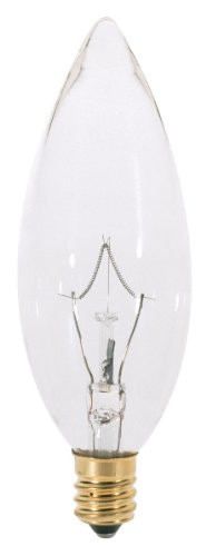 【中古】【未使用・未開封品】Satco A3683 130V Candelabra Base 40-Watt B9.5 Light Bulb, Clear by Satco