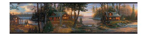 【中古】【未使用・未開封品】York Wallcoverings Lake Forest Lodge Cabin Fever Border Border CH7842BD 1