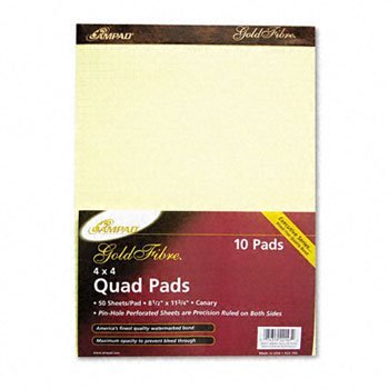 【中古】【未使用・未開封品】Ampad ?ゴールドファイバ・?カナリアquadrilleパッドパッド、クアッド、4sq、8.5?X 11can w55090?(パックof20?)