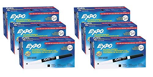No Monitor - 【中古】【未使用・未開封品】Expo ? low-odor Dry Eraseマーカーマーカー、Expo 2?, Fine , BK (パックof6?)