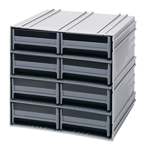 Quantum QIC-83GY Interlocking Gray Storage Cabinet with 8 Gray Drawers, 11.38-Inch by 11-3/4-Inch by 11-Inch by Quantum Storage Systems