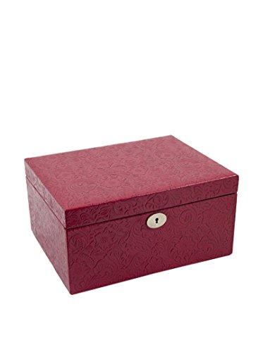 【中古】【未使用 未開封品】Red Leather Jewellery Box - 11.75W x 6H in.