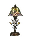 【中古】【未使用・未開封品】Dale Tiffany TA90215 クリスタル 牡丹 アクセントランプ アンティークゴールデンサンド アートガラスシェード