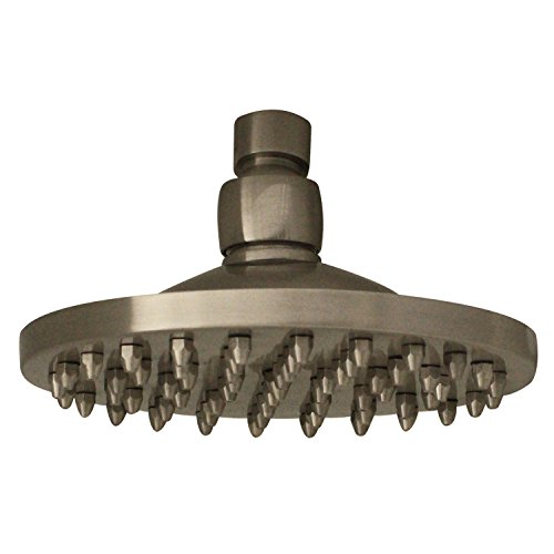 【中古】【未使用・未開封品】(Brushed Nickel) - Whitehaus WHOSA10-6-BN Showerhaus Round Rainfall Showerhead with 62 Spray Nozzles, 15cm, Brushed Nickel