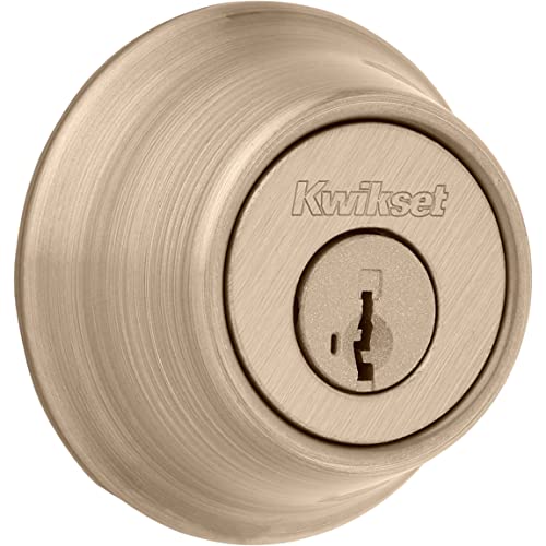 【中古】【未使用・未開封品】Kwikset 660 Single Cylinder Deadbolt featuring SmartKey in Antique Brass by Kwikset