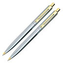 【中古】【未使用 未開封品】Sheaffer Sentinel Ballpoint Mechanical Pencil Set Chrome - Gold Trim シャープペン (並行輸入品)