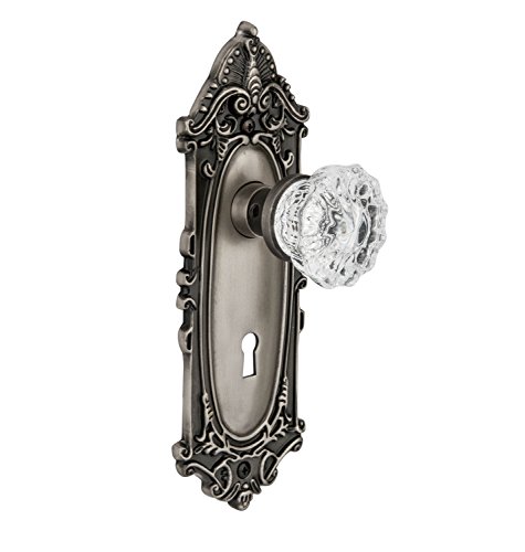 Sports, Outdoors - 【中古】【未使用・未開封品】Nostalgic Warehouse Victorian 鍵穴付きクリスタルガラスノブとプレート Privacy - 2.375