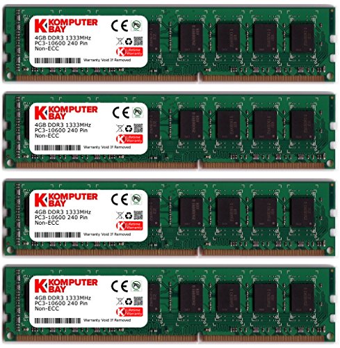 yÁzygpEJizKomputerbay 16?GB (4?x 4?GB) ddr3?DIMM (240s) 1333?MHz pc3?10600?/ pc3?10666?(9???9?- 9???25?) 16?GBLbg