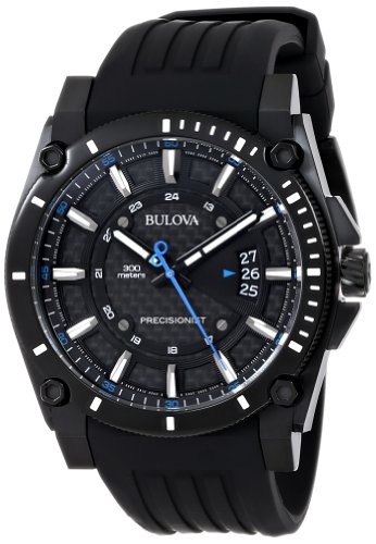 【中古】【未使用・未開封品】Bulova ブローバ メンズ 腕時計98B142 Precisionist Champlain Black Dial Rubber Strap Watch【並行輸入品】