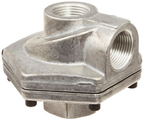 Parker 0R50B Die Cast Aluminum Quick Exhaust Valve with Nitrile Static Seal, 1/2" NPTF Inlet x 1/2" NPTF Cylinder x 1/2" NPTF Exhaust,