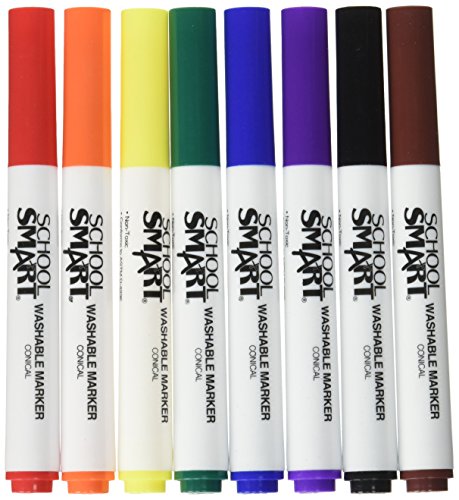 【中古】【未使用・未開封品】School Smart Washable Markers - Conical 8/Set