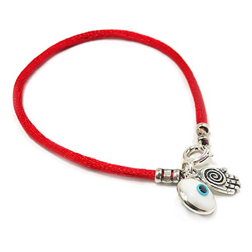 yÁzygpEJizMIZZE Made for Luck Sterling Silver Hamsa Hand on Red String Bracelet For Protection for Women