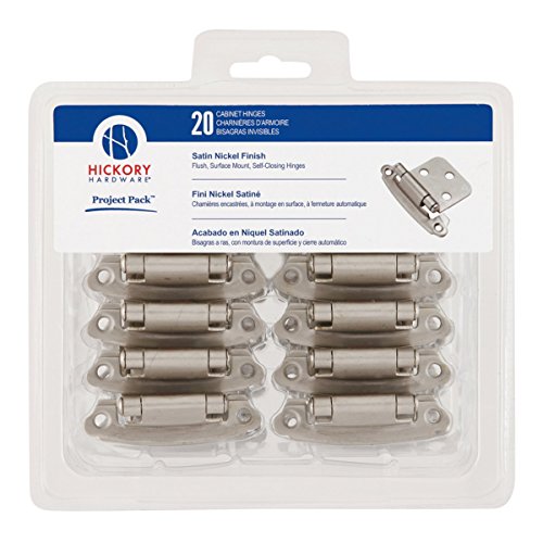 【中古】【未使用・未開封品】(Satin Nickel) - Hickory Hardware VP244-SN Project Pack Surface Self-Closing Flush Hinge, Satin Nickel