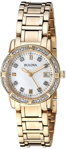 【中古】【未使用・未開封品】Bulova レディースクォーツウォッチ ステンレススチールストラップ ゴールド 13.75 (モデル:98R135)