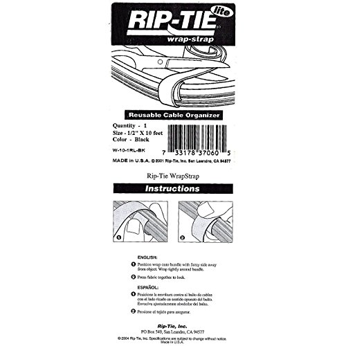 【中古】【未使用・未開封品】rip-tie 1?/ 2?x 10?ft。ラップストラップブラックロールw-10???1rl-bk