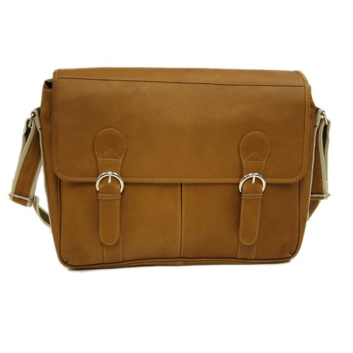 【中古】【未使用・未開封品】Piel Leather 2810 Classic Expandable Messenger Bag - Saddle