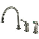 楽天AJIMURA-SHOP【中古】【未使用・未開封品】Kingston Brass KS1148AX Heritage Deck Mount Kitchen Faucet with 2-Inch Riser, 8-3/4-Inch, Satin Nickel by Kingston Brass [並行輸入品]